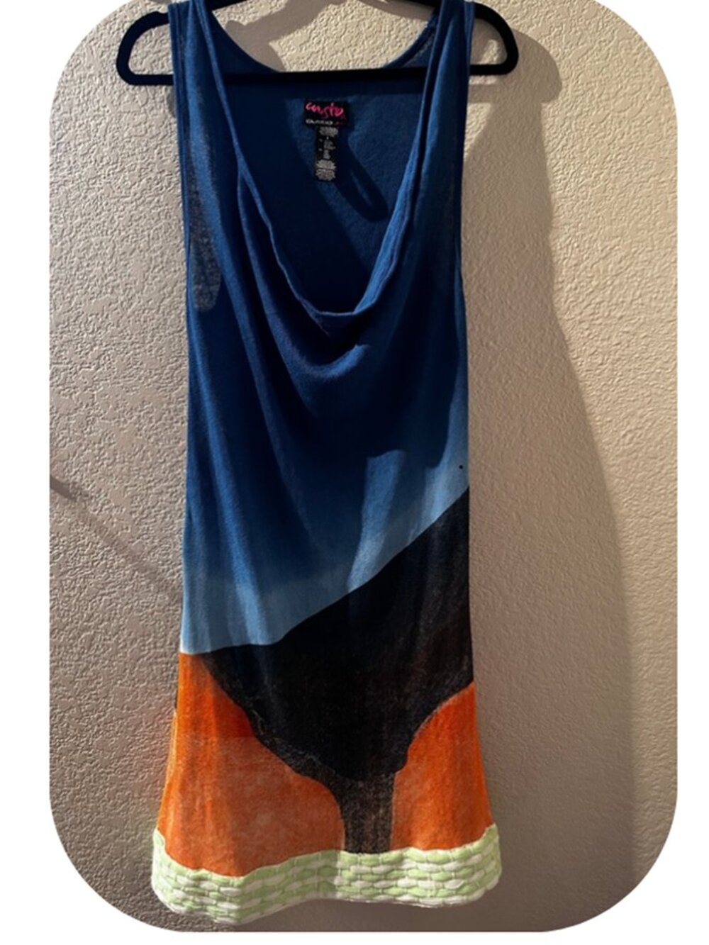 Custo Barcelona-CustoLine-Wearable Art Print-Cotton Linen Dress-Size 8 US